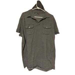 Apt. 9 XXL Mens Gray/black Polo Shirt‎ Short Sleeve Two Pocket Casual